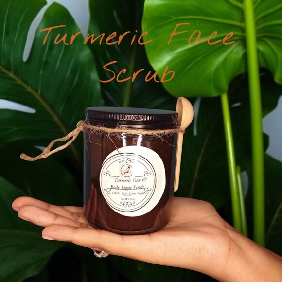 Turmeric Face & Body Skin Whitening Lemon Scent Scrub Exfoliate Glowing Skin 8oz - Picture 1 of 4